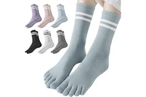 6 Pairs Toe Socks Women, Multicolor Five Finger Cotton Socks Breathable,Toe Separator Socks for Yoga Running Athletic