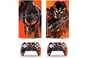 Vanknight Console Decal Skin Vinyl Sticker Compatible with PS5 Slim Disk Console Controllers Wrap Skins Alien