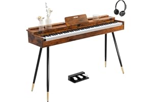 STRICH 88 Key Digital Piano, Hammer-Action Weighted Keyboard, Full Size Desk Cover Electric Piano Keyboard with Stand, 25Wx2 Speakers, Headphones, Three Pedal, SDP-350S(Furniture Style)