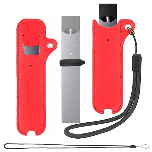 KINEEPLE Leather Case for JUUL Holder, Long Lanyard Necklace, Pen