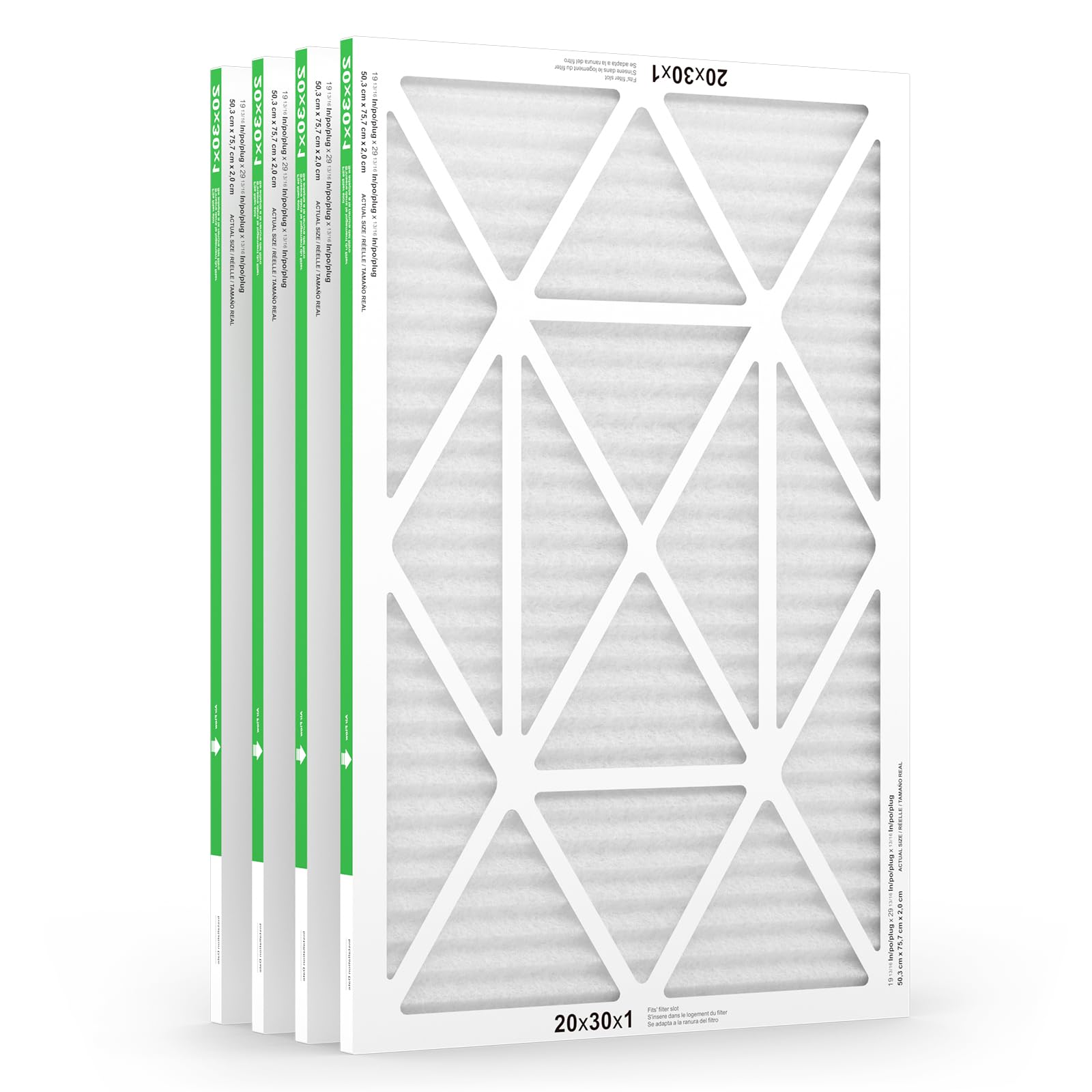 TRIGHTFILTERS 20x30x1 Air Filter 4 Pack, MERV 8 Pleated Dust Defense Air Filters Replacement Air Conditioner HVAC AC Furnace Filter, Durable and Lightweight Image TRIGHTFILTERS 20x30x1 Air Filter 4 Pack, MERV 8 Pleated Dust Defense Air Filters Replacement Air Conditioner HVAC AC Furnace Filter, Durable and Lightweight Image