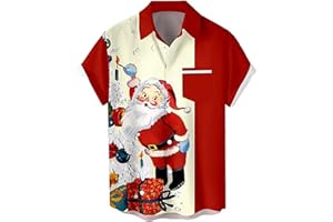 Liantty Bowling Shirt for Men Retro 1950s Button Down Short Sleeve Shirt Funny Party Beach Hawaiian Shirts