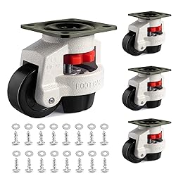 4-Pcs Leveling Machine Casters with Nylon Wheel and
