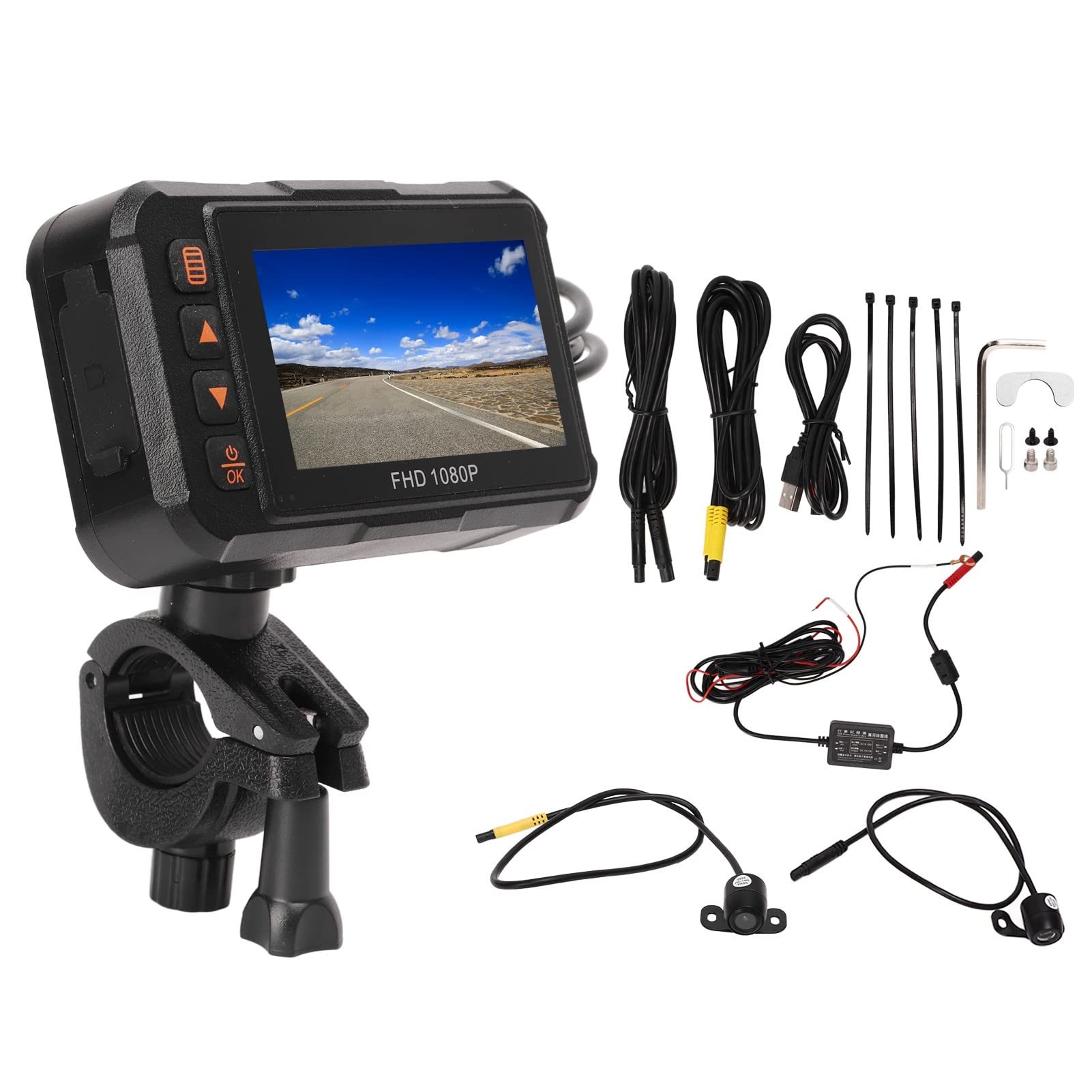 Motorcycle Dash Cam, G Sensor Motorcycle Recorder Wide Angle for Motorbike