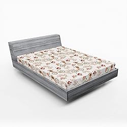 Ambesonne Floral Fitted Sheet, Nostalgic Romance