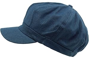 SK HAT SHOP Summer 100% Cotton Plain Blank 8 Panel Newsboy Gatsby Apple Cabbie Cap Hat Denim