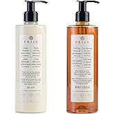 Prija Set with Hands and Body Moisturizer with Vitamin E and Vitalising 2 in 1 Shower Gel and Shampoo with Ginseng Extract 2 x 12.85 Fl. Oz