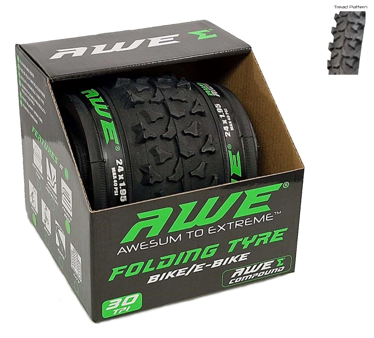 Aero Sport® Bicycle Bike 24 x 1.95 Cycle Tyre