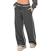 HDLTE Sweatpants Women Track Pants Soft Straight Pajama Sweats Wide Leg Women Lounge Pants Joggers