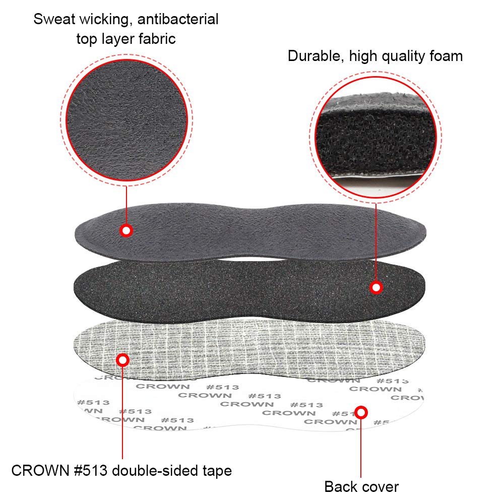 Dr. Foot\'s Heel Grips for Ladies Shoes, Shoes Too Big, Back Inserts Protect from rubbing and Slipping for Men and Women (Beige+Grey+Black)