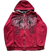 Y2k Grunge Zip Up Streetwear Jacket Oversized Emo Goth 2000s Graphic Hoodie | Baggy Sweatshirts Women Men