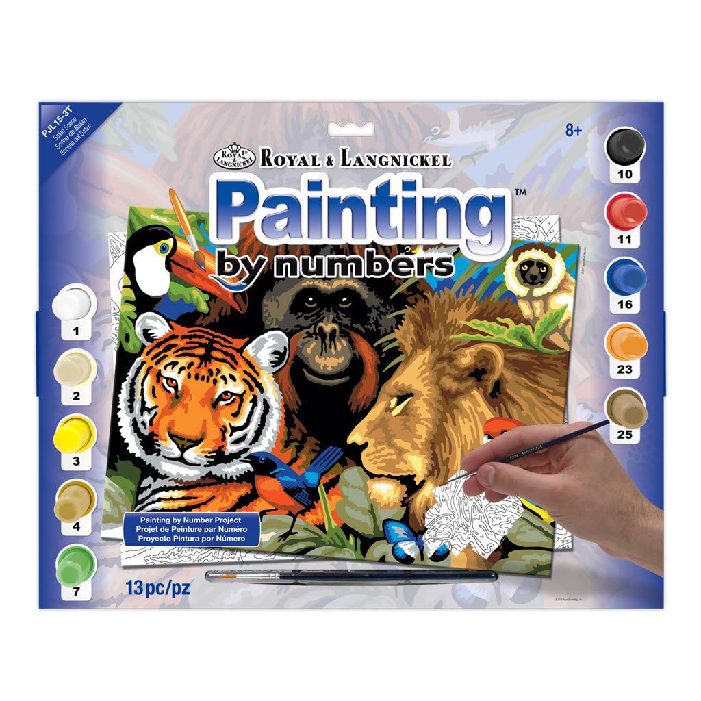 Royal & Langnickel PJL15 Safari Scene Painting by Numbers Kit