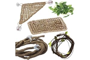 PINVNBY 5 PCS Bearded Dragon Hammock, Flexible Jungle Climber Reptile Vines Terrarium Decor Bearded Dragon Tank Accessories for Climbing, Chameleon, Lizards, Gecko, Snakes, Crested Gecko