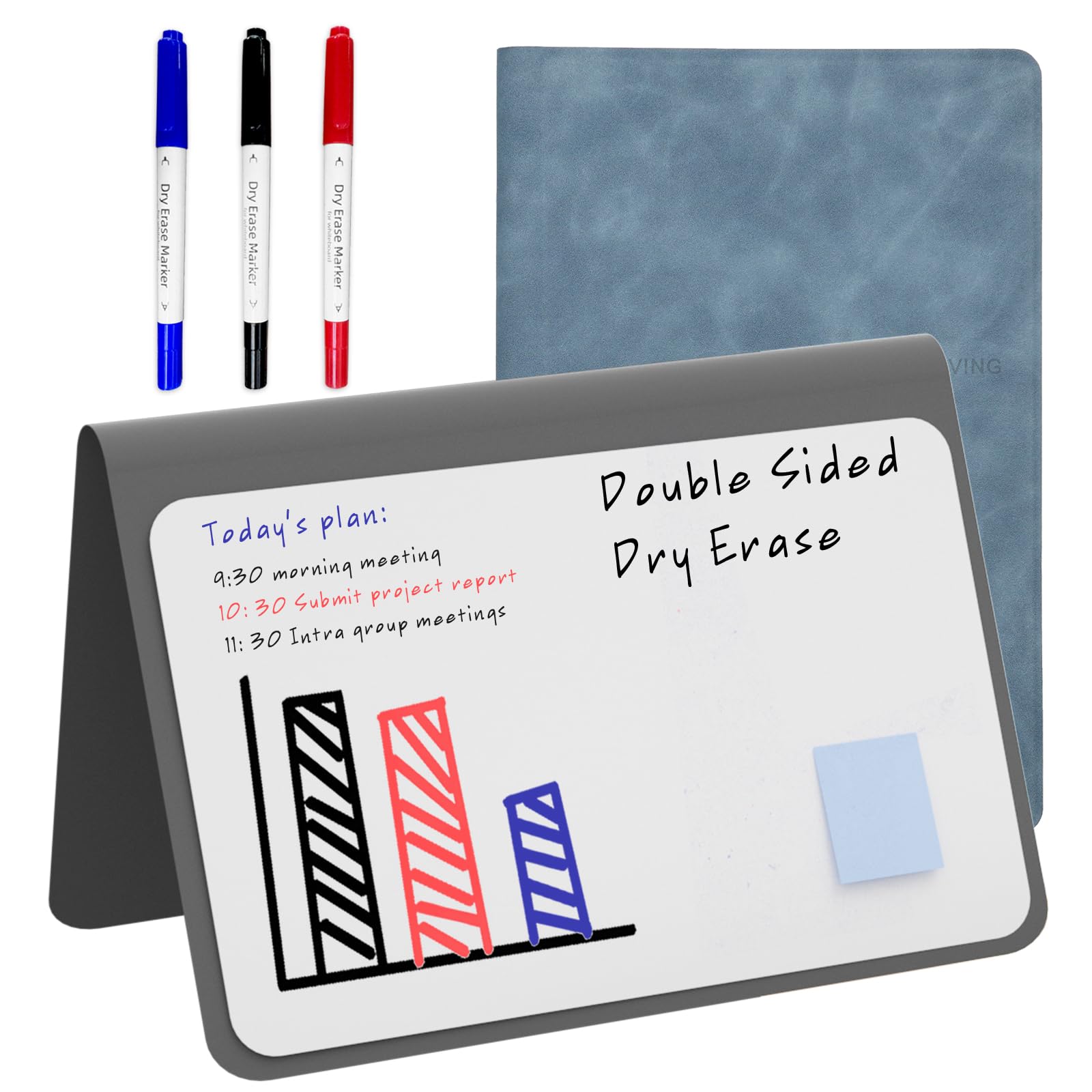 NEWYES Dry Erase Small Whiteboard A5 Notepad, Mini Desk White Boards with Erasable Pens, 21 x 34 cm Double Sided Portable Memo Whiteboard to-do List for Office Supplies School Study Essentials