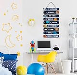 HPNIUB Space Bedroom Wood Sign Set 9pcs 2x12 Space Themed Wall Plaque view 4
