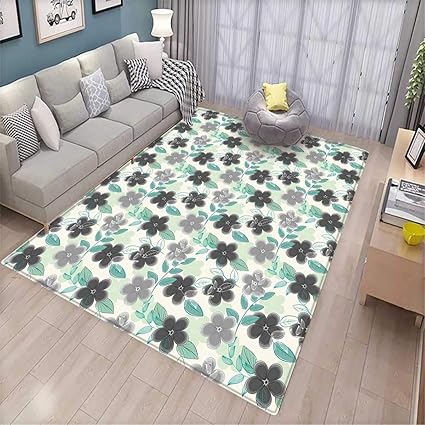 Amazon Com Floral Girls Bedroom Rug Abstract Nostalgia