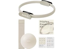 kure.fit Pilates Ring Set – 14" Anti-Deformation Magic Circle with Padded Handles, Mini Ball, Resistance Bands & Guide