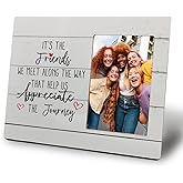 Mancheng-zi Friend 4x6 Picture Photo Frame, Best Friends Soul Sister Bff Bestie Gifts for Birthday Christmas, Friendship Gifts for Women Wooden Picture Frames for Desk Tabletop Wall Decoration Display