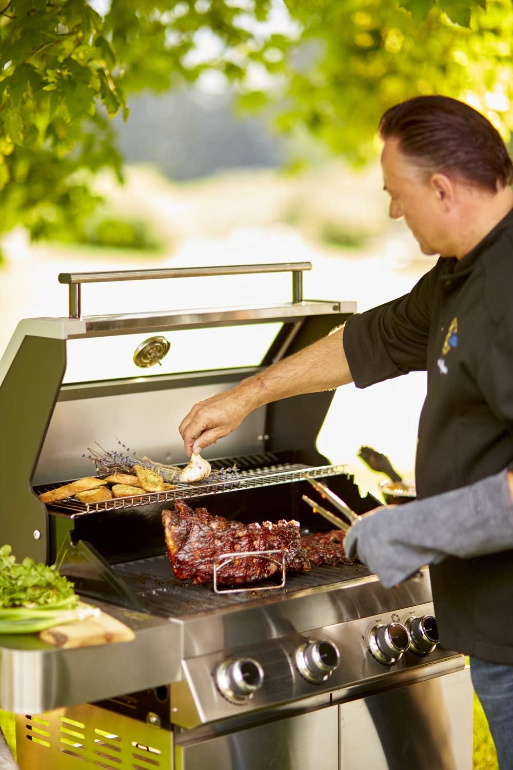 Amazon Com Rosle 16 Inch Leather Barbeque Grilling Gloves Outdoor Cooking Gloves Garden Outdoor