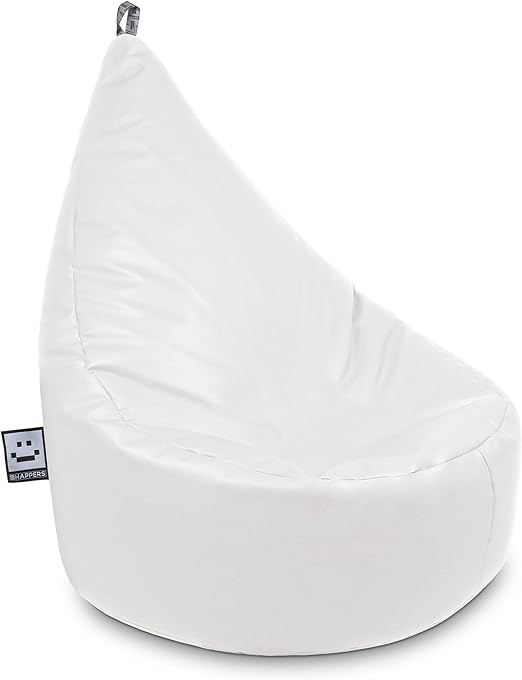HAPPERS Puff Butaca Polipiel Indoor Blanco XL: Amazon.es: Hogar