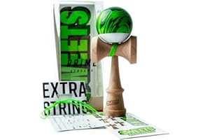 Sweets Kendamas Grain Split Boost Kendama, Improves Hand Eye Coordination, Reflexes, Premium Skill Toy, Extra String Accessory Gift Bundle (Veggie)