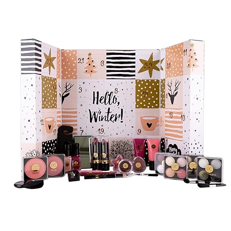 Beauty-Adventskalender für Mädchen & Frauen, 24 Schminke & Nagel-Pflege Produkte, XXL Format