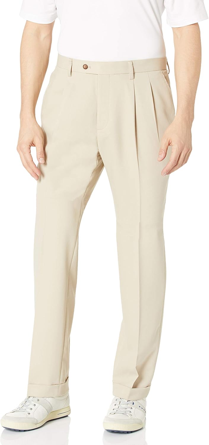 Buy Cutter & Buck Twill Microfiber Pleated Pant Khaki 36x34 Golf Pants