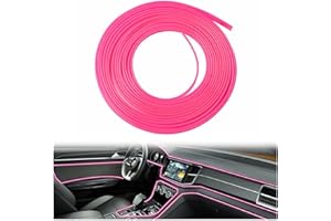 ATMOMO 5M Flexible Trim for DIY Automobile Car Interior Exterior Moulding Trim Decorative Line Strip (Pink)