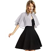 Women's Soft Chiffon Shawl Wraps Shrug for Evening Dress Wedding Cape Bolero Flapper Cover Up