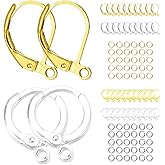 32 pcs Hypoallergenic Leverback French Earring Hooks Round Hoop Earring Earwires Gold Plated Brass for Jewelry Making