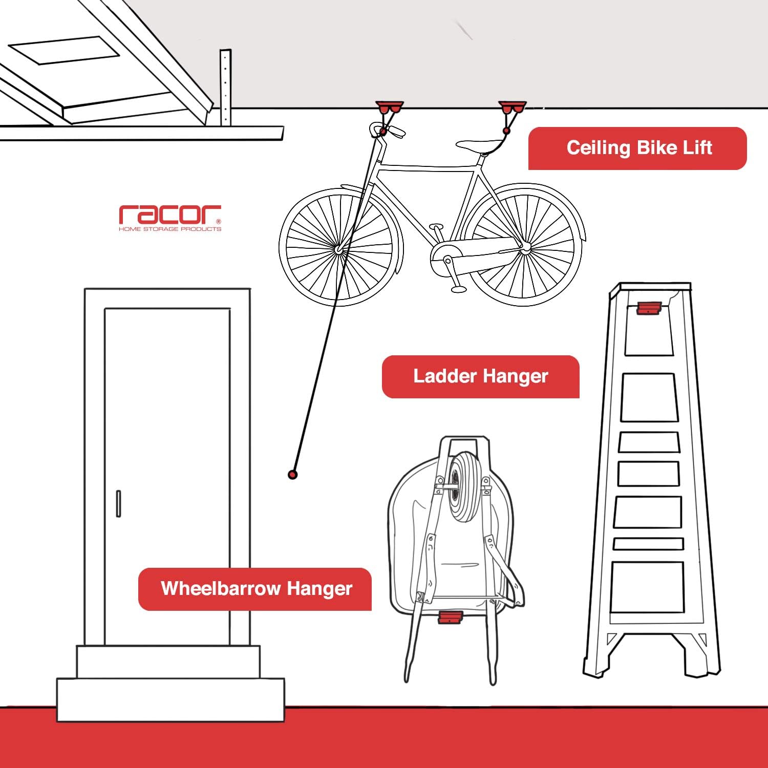 Racor - PSM-1R, Ladder Hook, Wheelbarrow Hanger - Utility Hooks - 