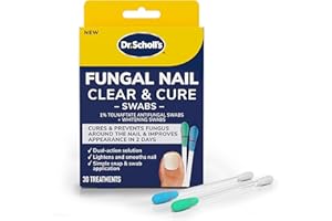 DR. SCHOLL'S Dr. Scholl’s Fungal Nail Clear & Cure Swabs, 30 ct - Nail Treatment with Tolnaftate to Cure & Relieve Athlete's Foot Fungus Around the Nail + Whitening Swab to Improve Nail Appearance in 2 Days