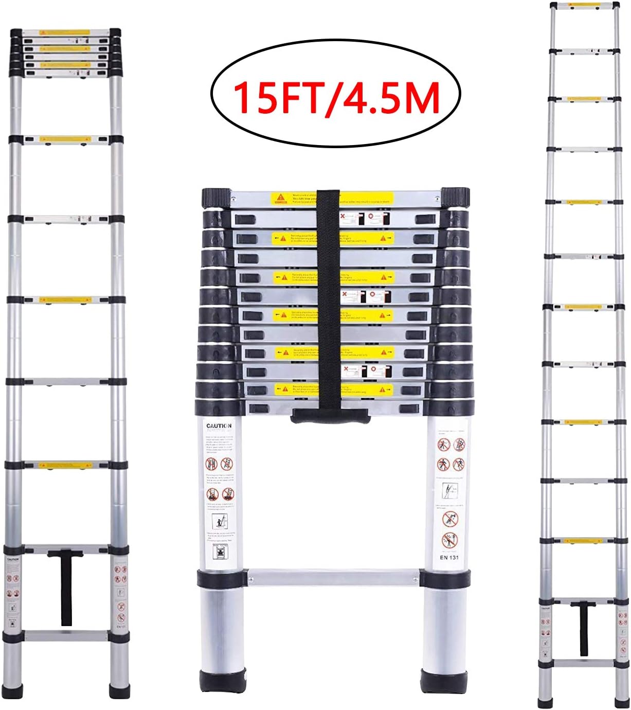 Telescopic Ladder Aluminum Extension Telescoping Ladder Foldable Extend