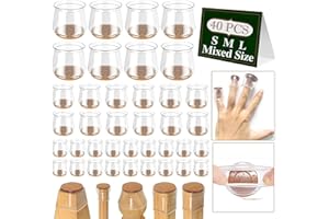 CUIWOS 40 Pcs, Chair Leg Floor Protectors for Hardwood Floors, Felt Furniture Pads Silicone Chair Socks Leg Caps Covers,Furniture Protectors (20-Small,12-Medium,8-Large Assorted Size Fit Diameter 0.6"-3.2")
