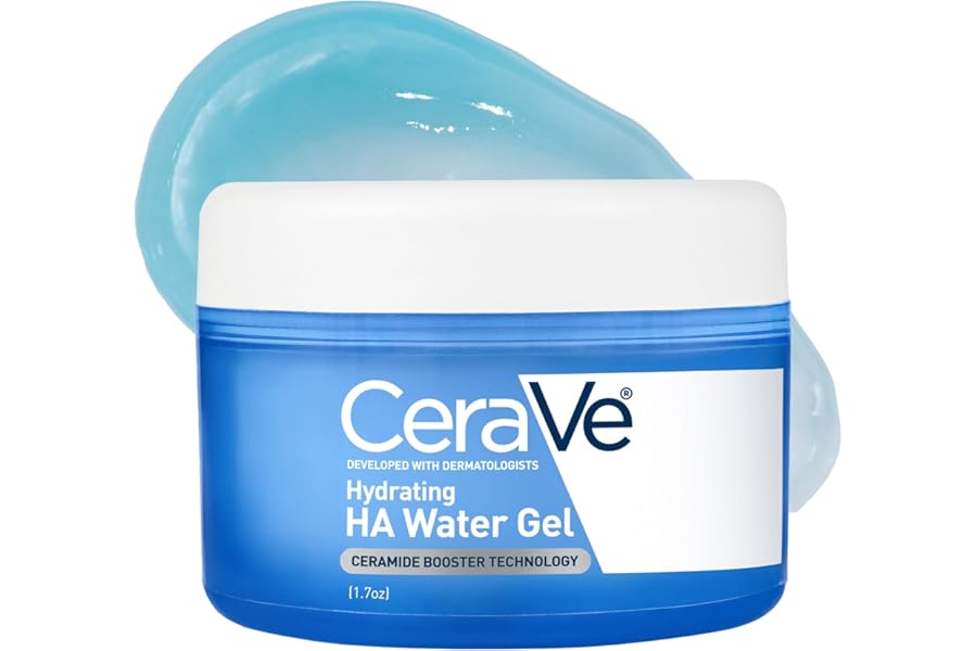 CeraVe Hydrating Hyaluronic Acid Water Gel, Lightweight Facial Moisturizer for Plumping Hydration with Ceramides, Hyaluronic Acid & Niacinamide, Fragrance-Free, Safe for Sensitive Skin 1.7oz