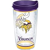 Tervis NFL Minnesota Vikings - Tradition Made in USA Double Walled Insulated Tumbler Travel Cup Keeps Drinks Cold & Hot, 16oz, Classic