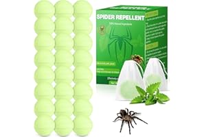 TRIHOOD Peppermint Oil Spider Repellent - 24 Pack Spider Repellent Balls for House Garage to Get Rid of Spiders Outdoor Indoor, Deterrent for Roaches, Ants, Bugs, Spider, Keep Pest Out Safe for Humans & Pets