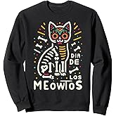 Funny Dia De Los Meowtos Burmese Cat Sugar Skull Sweatshirt