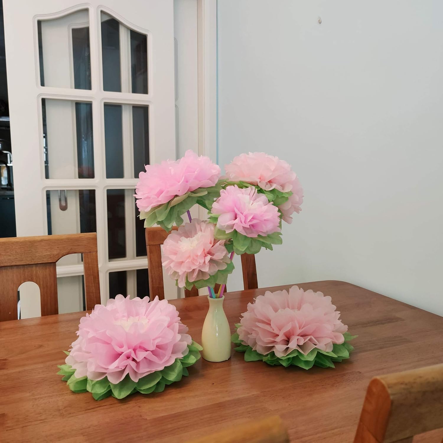 Mybbshower Pinks Flowers Decoration (11''-7'' Assorted) 6 pcs Artificial Tissue Paper Peony Nursery Wall Bridal Shower Centerpiece Baby Girl Birthday Tea Party: Toys & Games