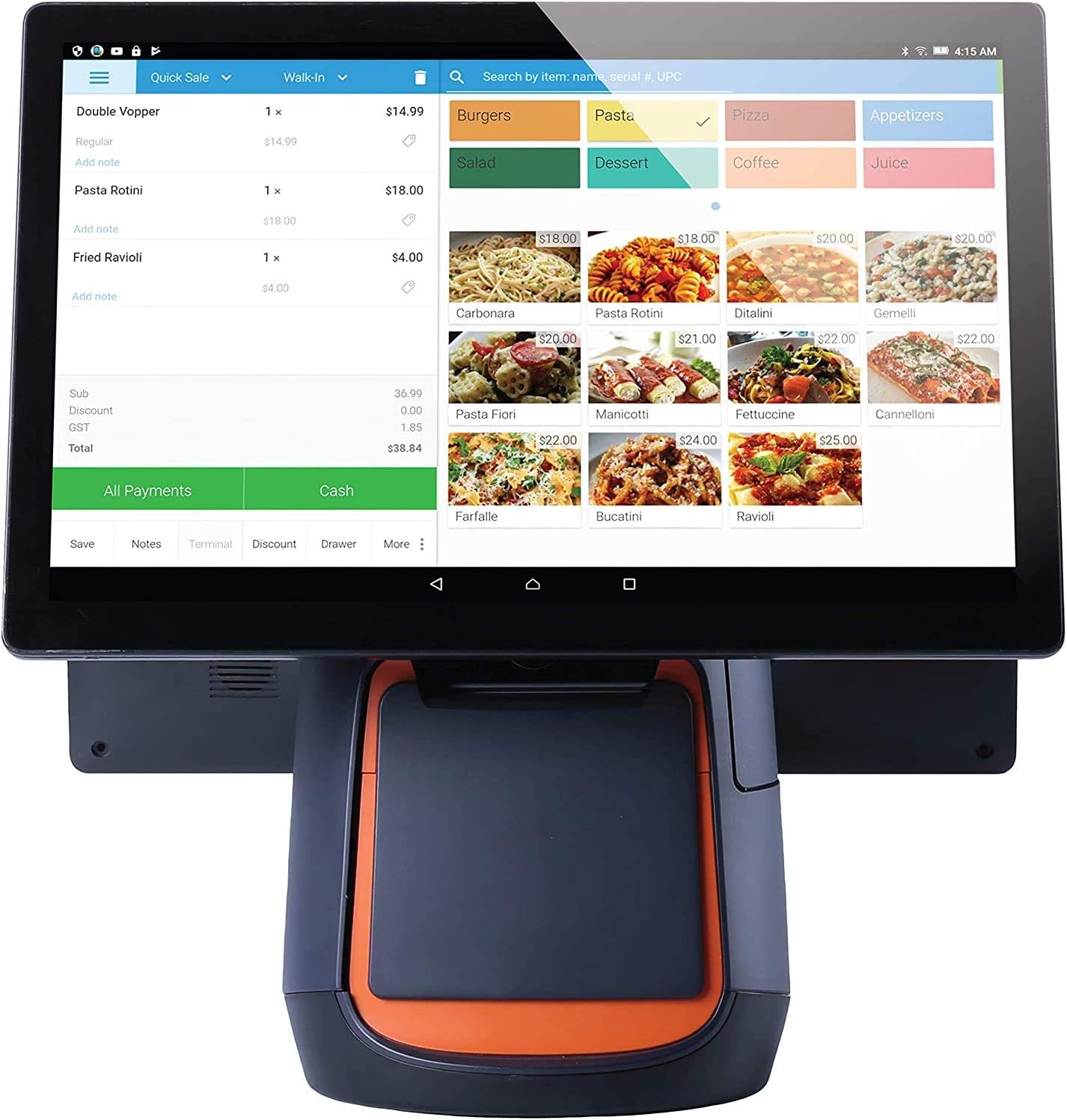 eHopper All-in-One POS System – POS Software with Merchant Services, All in One Touchscreen POS Device with Customer Facing Display, Pax S300 Credit Card Terminal, 16” Cash Drawer : Electronics
