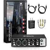 CIXUN 2x2 USB-C Audio Interface for PC/Mac Recording | 24-bit/192kHz, Dual TS/XLR Inputs, +48V Phantom Power, Studio/Podcast/Streaming (Matte Black)