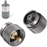 CAMPINGMOON 2pcs set Camping Grill Gas Stove Adapter, Input: 16oz/1Lb Small Propane Canister, Output: EN417 Lindal Valve Z22-2p