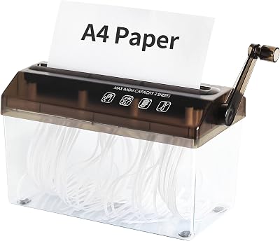 Uncle Paul Manual Shredder A4 Paper 3L Transparent Black OF02BK