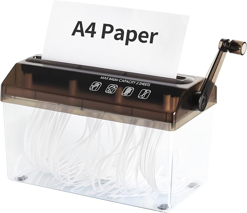 Uncle Paul Manual Shredder A4 Paper 3L Transparent Black OF02BK