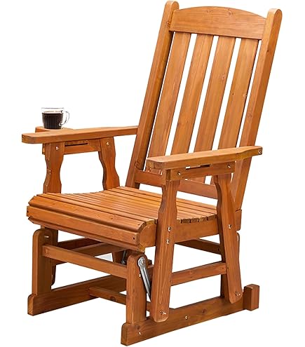 Amazon.com : Bonnlo Outdoor Glider Chair Wood Patio Glider with
