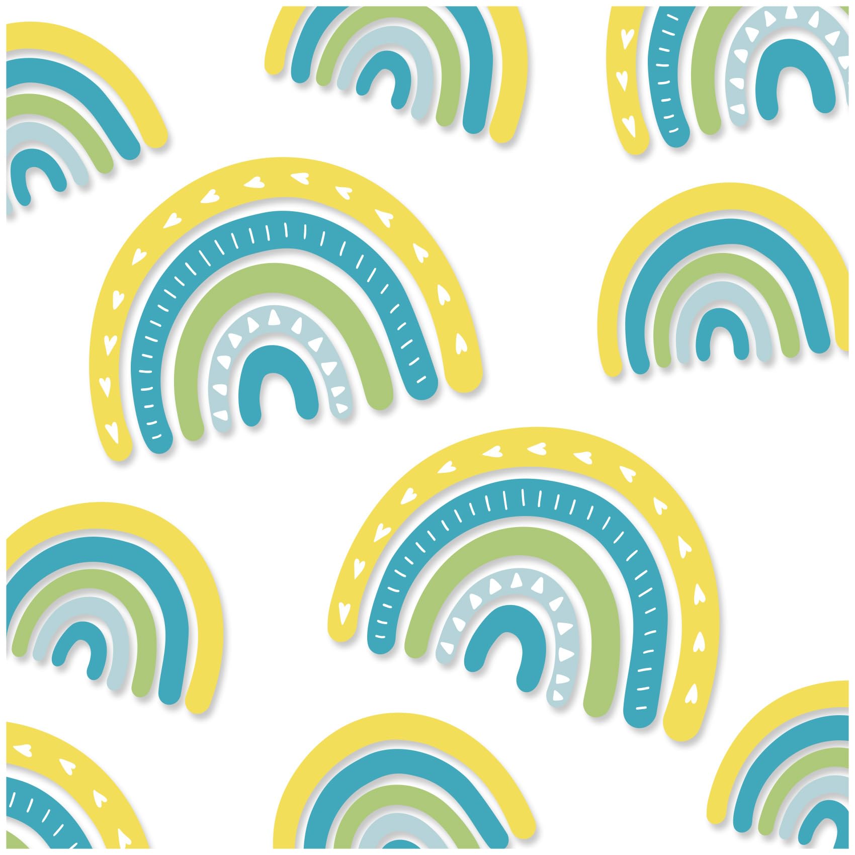 Y004 Rainbow Wall Sticker for Children's Room Baby Room (05 Blue/Yellow)