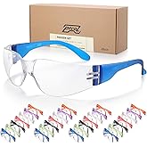 28 Pack Safety Glasses in 7 Colors (Bulk Pack of 24+4) Unisex Clear Anti-Scratch Protective Goggles Impact Resistant Lens Eyewear with ANSI Z87.1 EN166 for Construction, Shooting and Laboratory