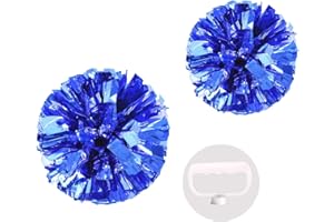 PUZINE 2pack/4pack 13" Cheerleading Metallic Foil & Plastic Ring Pom Poms Cheerleading Poms 100g