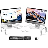 Bracwiser Monitor Stand Riser,3 Level Height Adjustable Desktop monitor stand for Computer, Laptop, Printer, Notebook with Ve