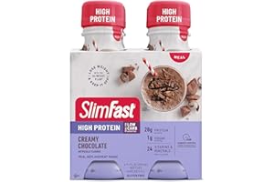 SlimFast Advanced Nutrition High Protein Meal Replacement Shake, Creamy Chocolate, 20g of Ready to Drink Protein, 11 Fl. Oz Bottle, 4 Count (Packaging May Vary)